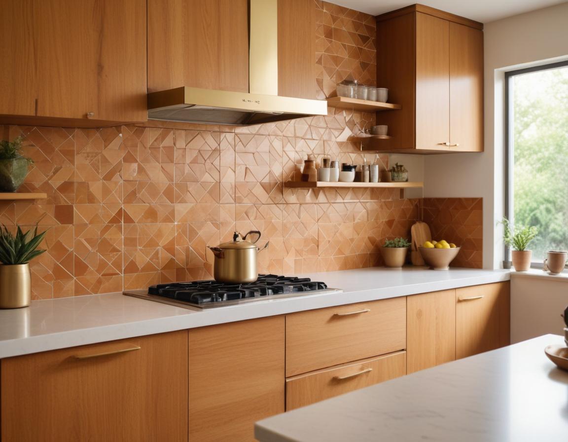 A kitchen with earthy hues and natural materials