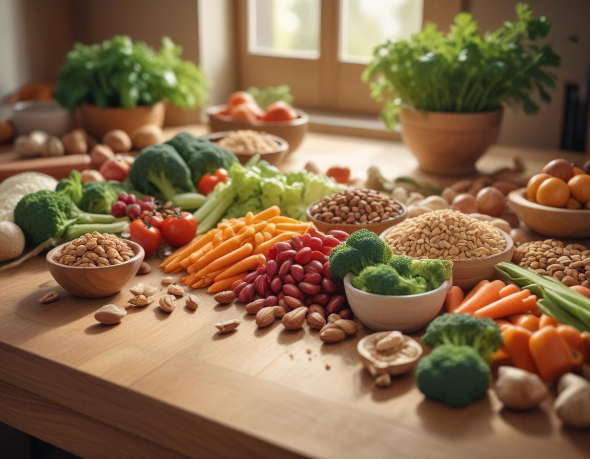 A bustling farmer’s market offering fresh organic produce and vegan products to consumers.