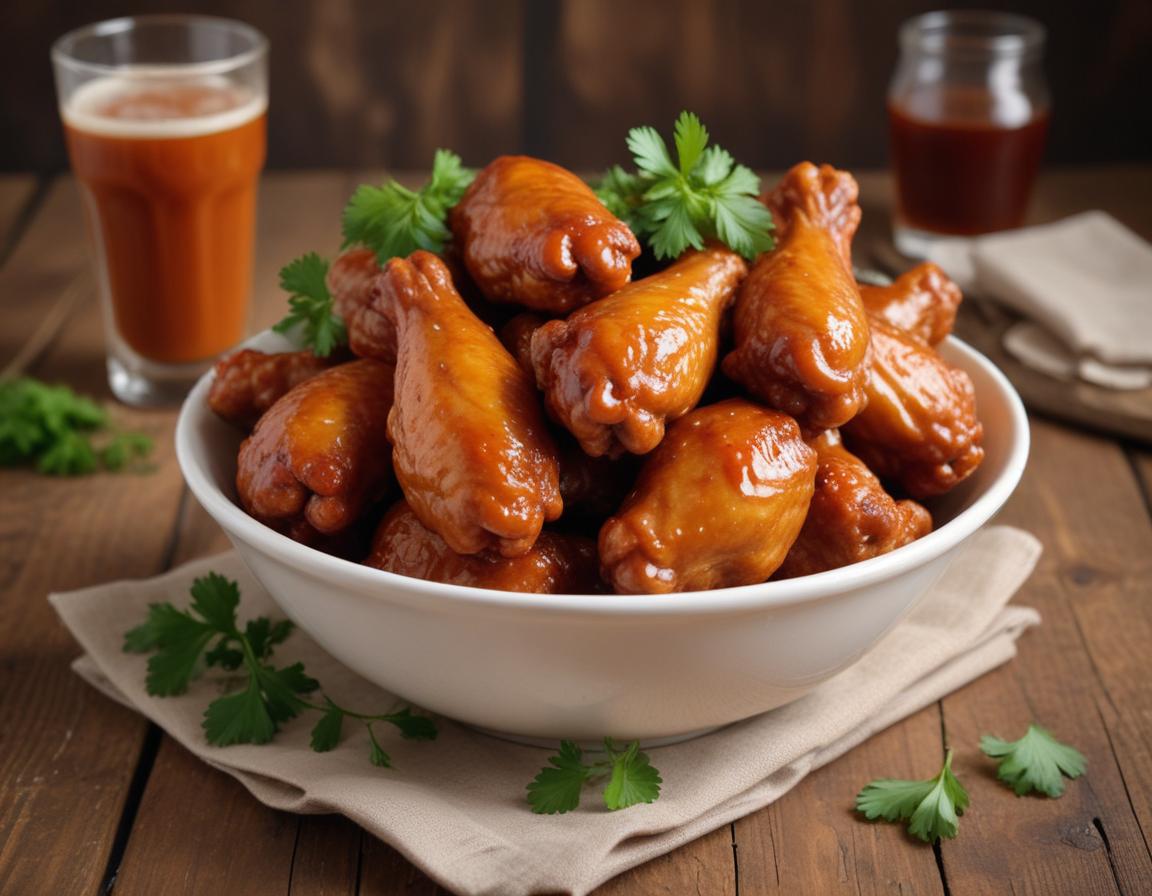 Oven-baked chicken wings golden brown on a wire rack, ready to be dipped in buffalo sauce