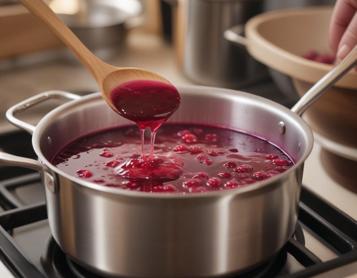A simple kitchen setup with tools and ingredients for syrup making