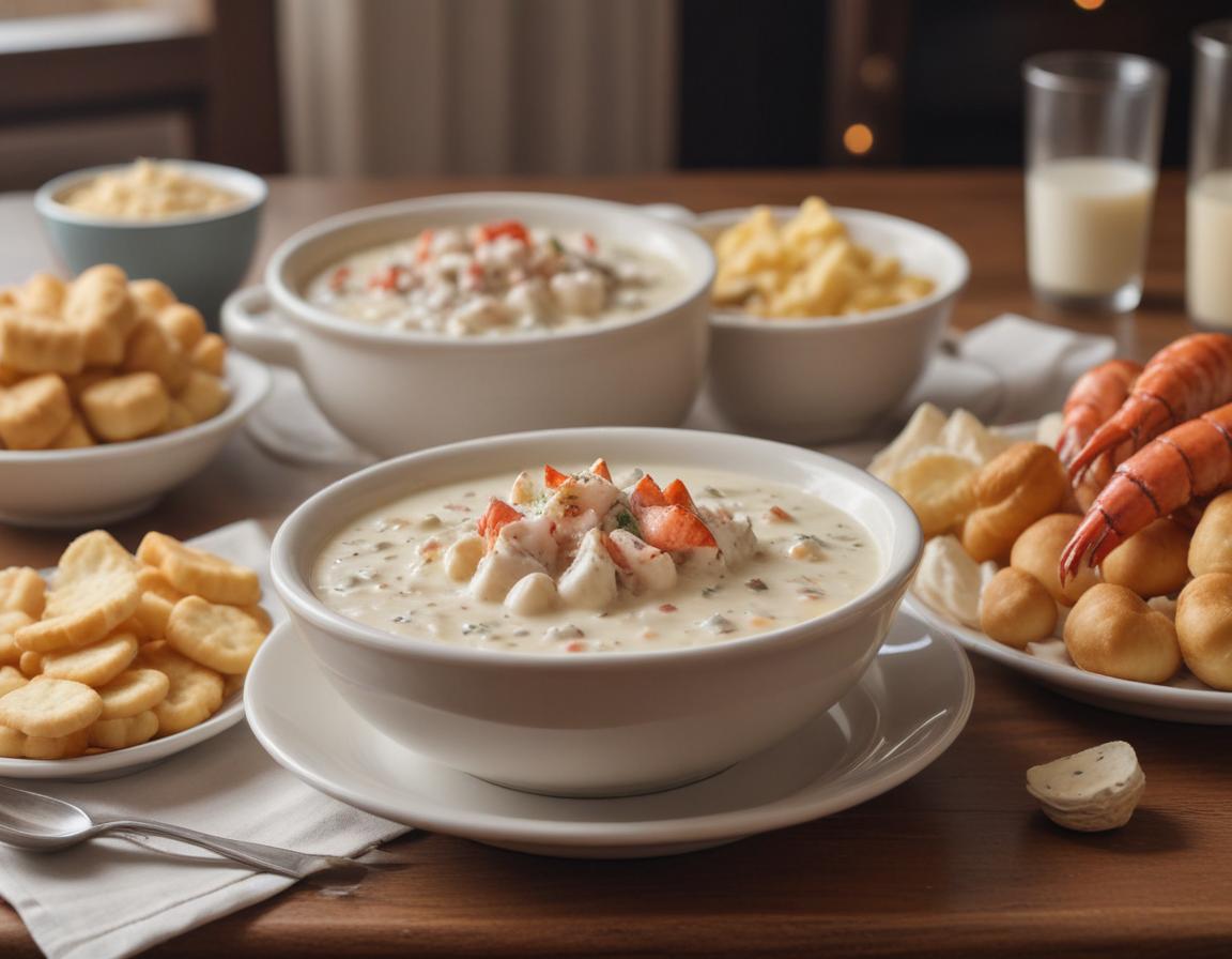 Southern comfort food including ribs, cornbread, and iced tea